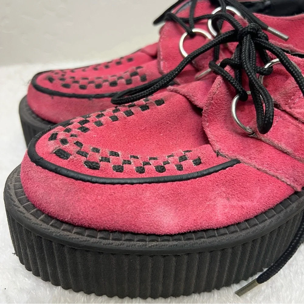 TUK Suede Mondo Creeper Unisex Pink Black Platform Size 6 women’s